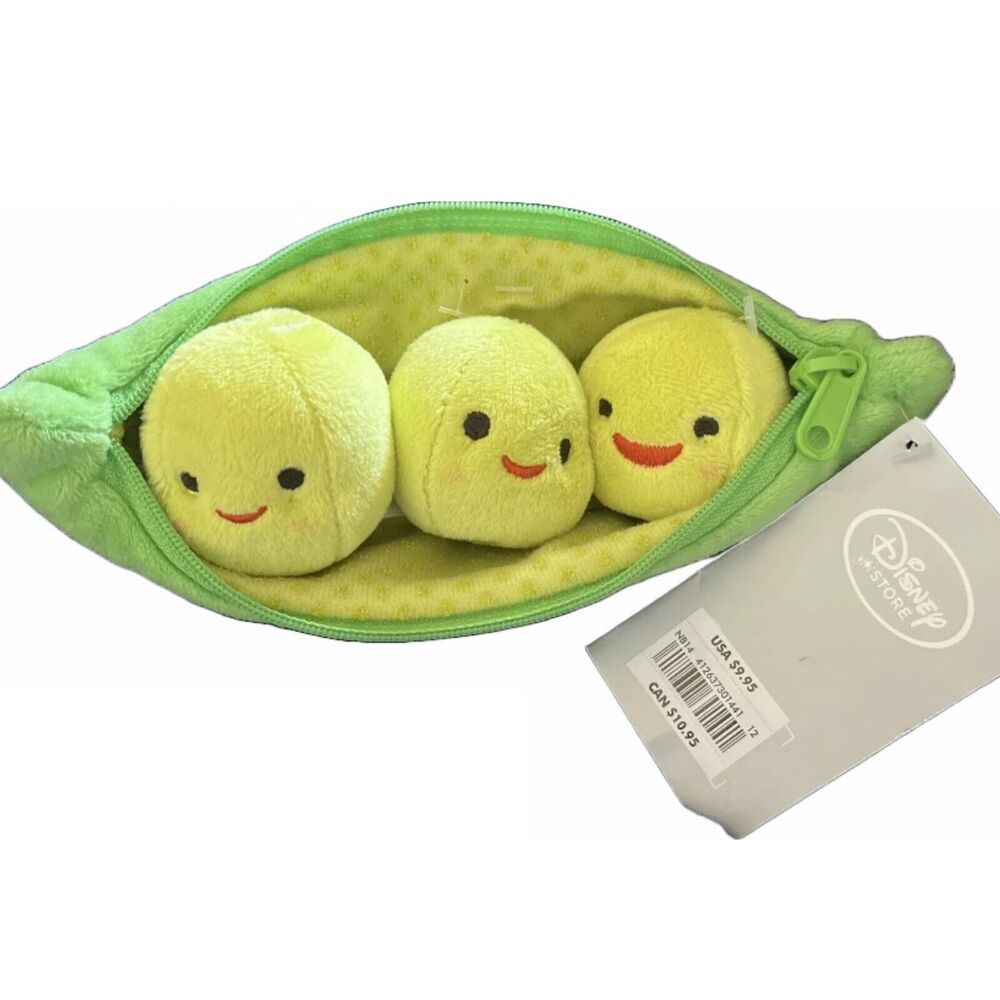 Disney Store 8" Pixar Toy Story 3 Peas In A Pod Plush Stuffed Zipper NWT